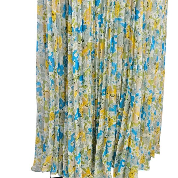 ASTR The Label Pleated Cold Shoulder Midi Dress, Abstract Floral, Guest Dress, S - Picture 10 of 10